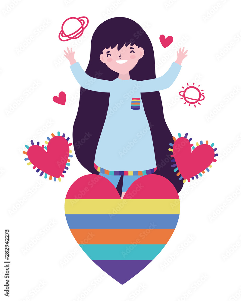 Woman supporting lgtbi march design vector illustration Woman supporting lgtbi march design vector illustration