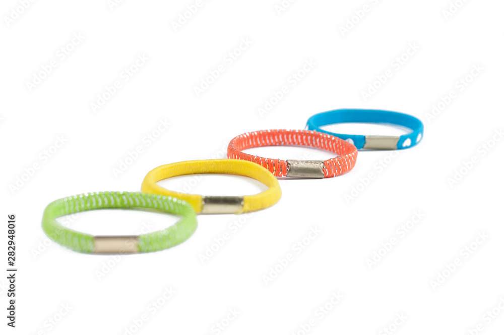 Fototapeta premium Colorful hair bands isolated on white background