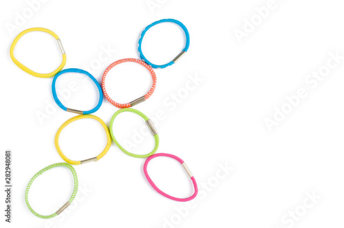 Colorful hair bands isolated on white background