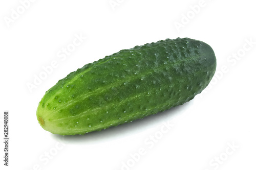 Close up of raw cucumber isolated on the white background