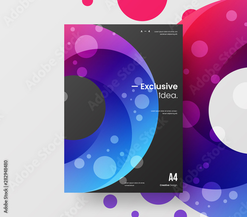 Amazing business presentation vector A4 vertical orientation front page mock up. Modern corporate report cover abstract geometric illustration design layout. Company identity brochure template.
