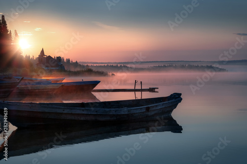 Last month of summer. Dawn on Zyuratkul Lake