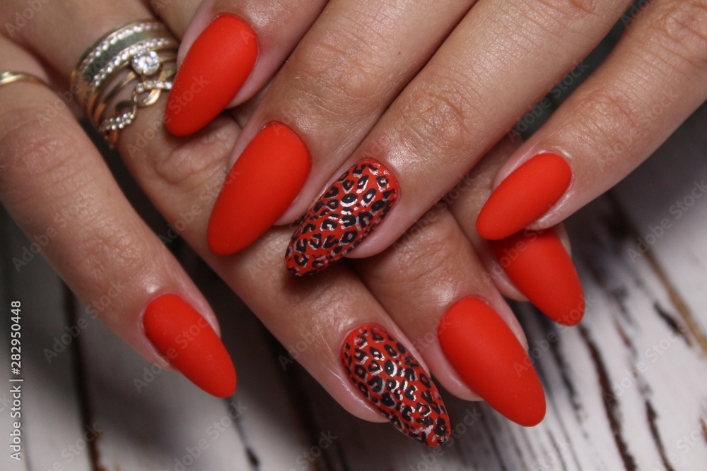 stylish design of manicure on beautiful nails stylish design of manicure on beautiful nails