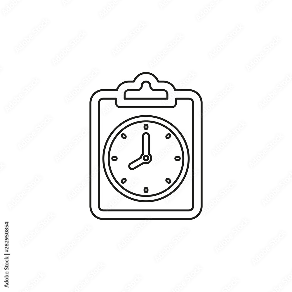 document with clock icon, vector questionnaire document with clock icon, vector questionnaire