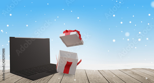 winter wooden ground with s...