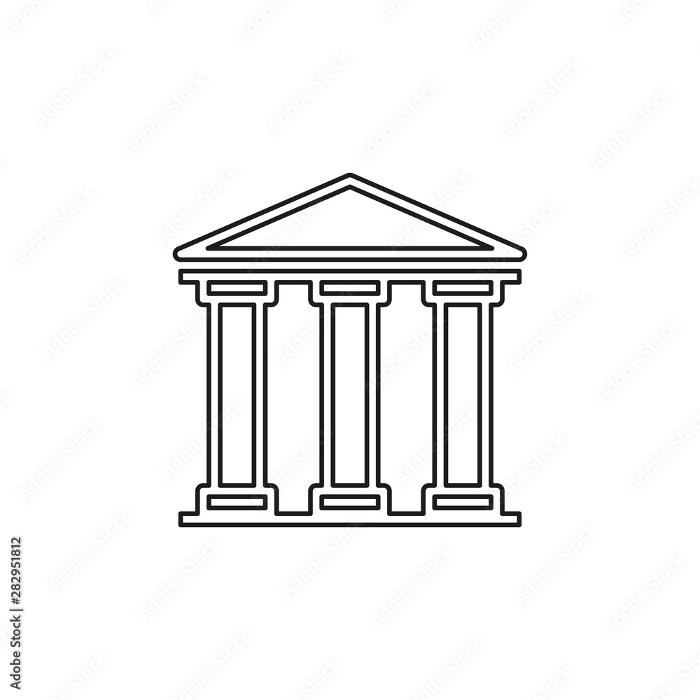 Bank building icon - government illustration