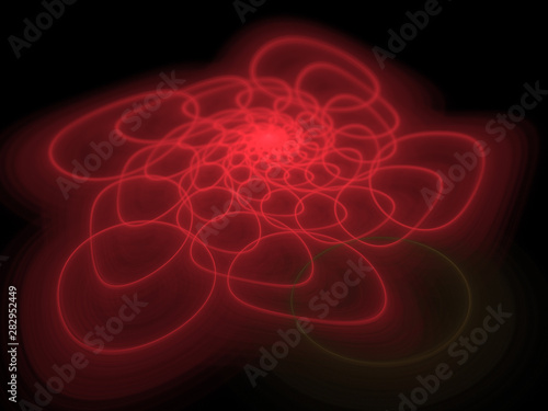 Red Spiral Background Image, Illustration - Fractal spiral, color vortex. Recursive symmetrical patterns of colorful warped rectangles, abstract twisted square geometric patterns