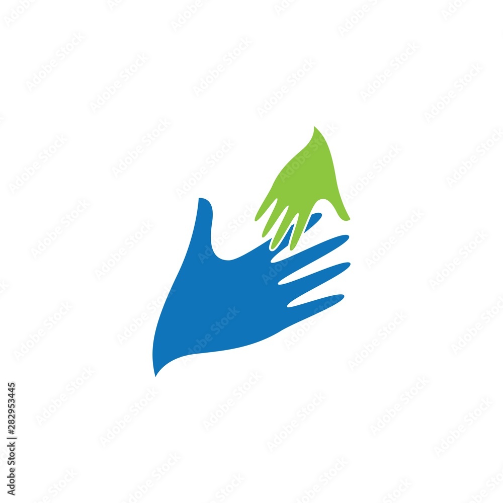 Naklejka premium Hand care logo template vector icon
