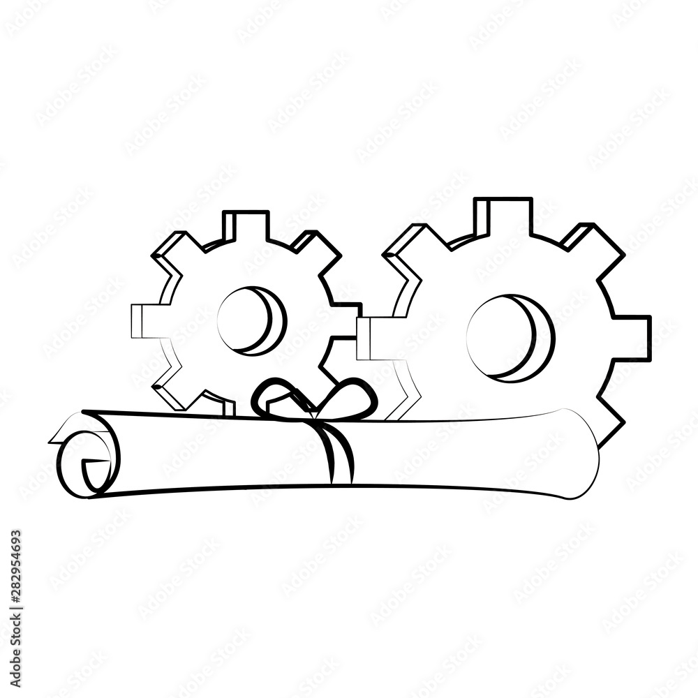gears support technology industry cartoon drawing in black and white Stock Vector | Adobe Stock gears support technology industry cartoon drawing in black and white Stock Vector | Adobe Stock