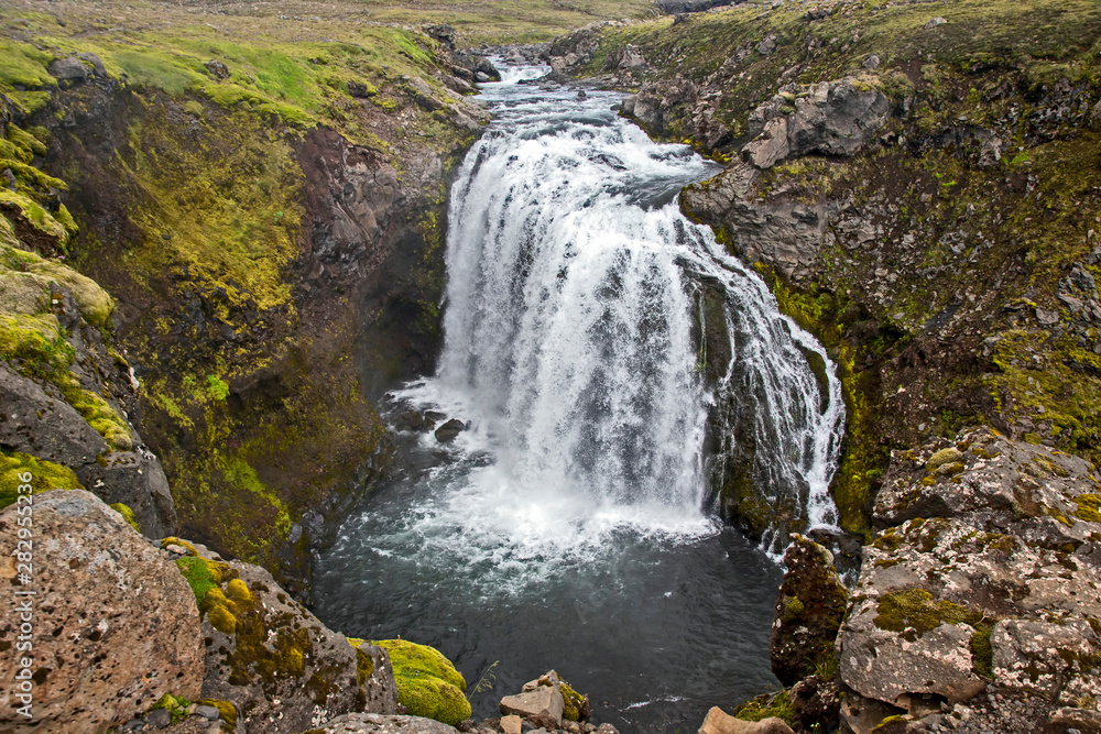 Waterfalls on the Skoda river. Iceland Waterfalls on the Skoda river. Iceland