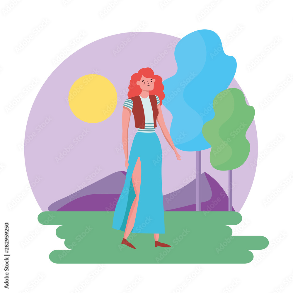 Isolated avatar woman vector design