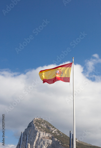 Spanish flag weaving at Gibraltar border