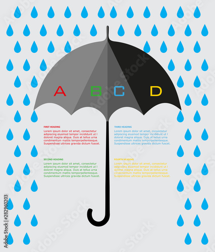 Colorful umbrella infographic