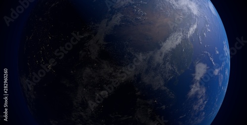 Earth Planet and Sun light Picture in space