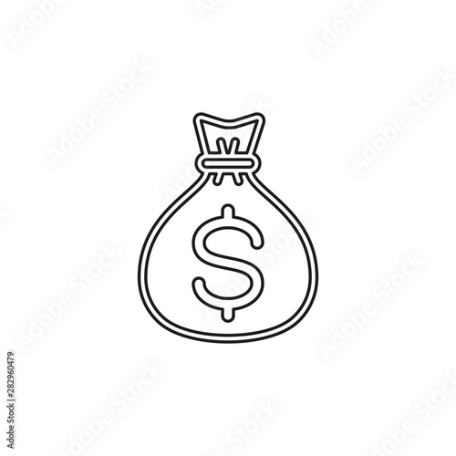 money bag icon - vector dollar sign