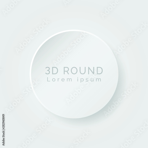 3d white round illustration on white background