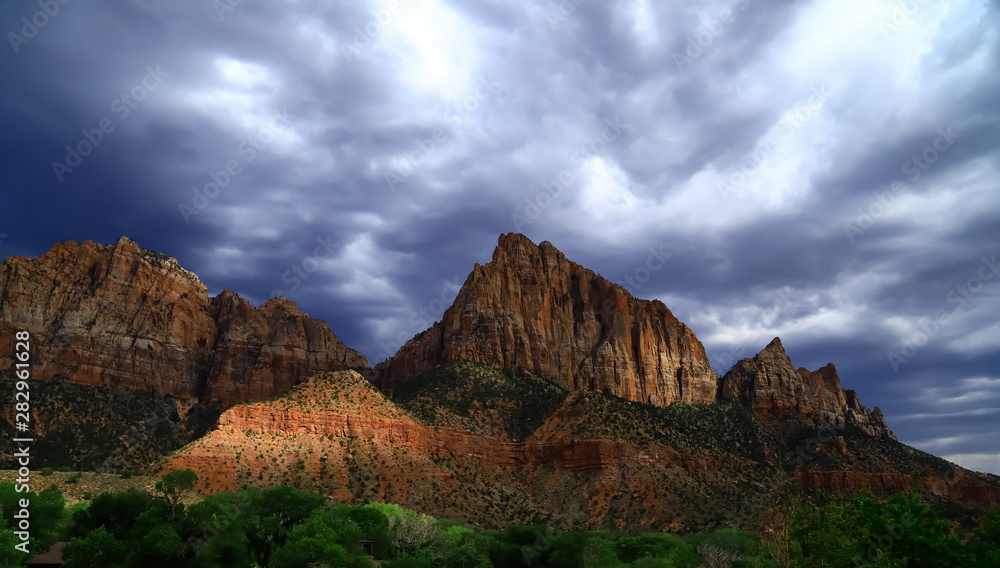 Zion National Park looking towards the south entrance. Zion National Park looking towards the south entrance.