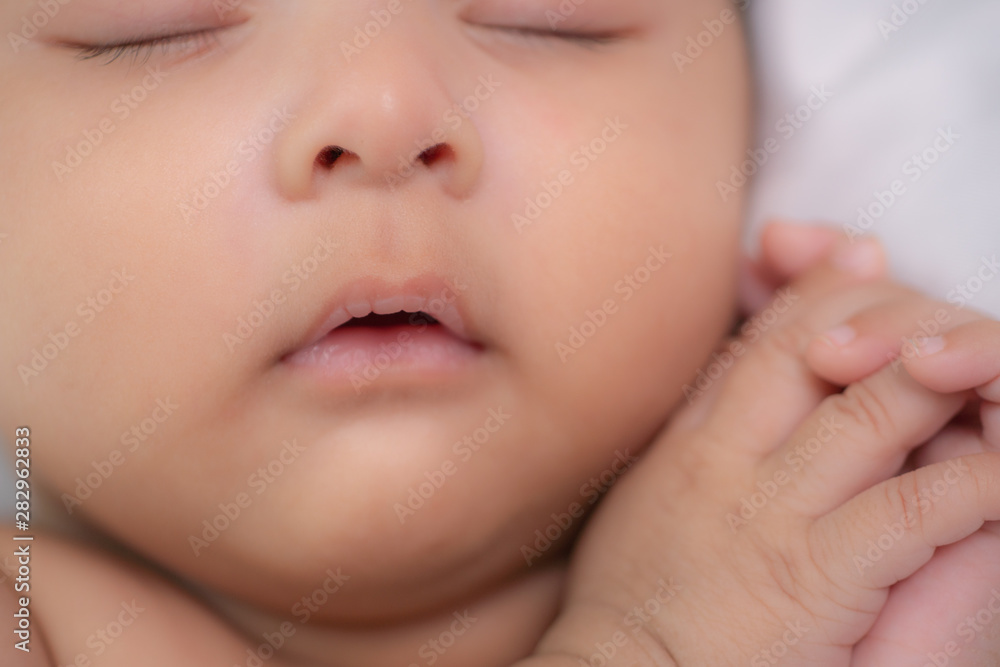 portrait of cute asian infant baby boy sleeping portrait of cute asian infant baby boy sleeping