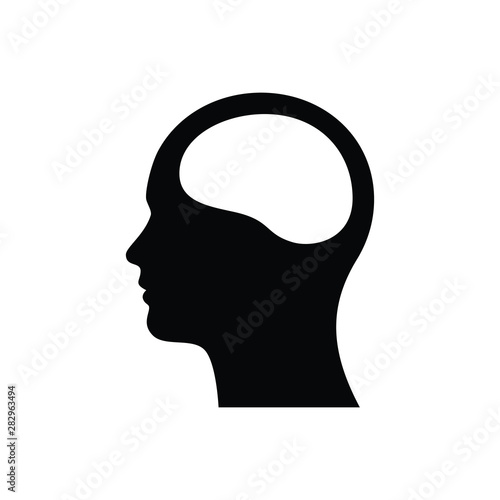 Empty head icon. illustration of  stupid, foolish and empty-headed person with lack of intelligence and iq.