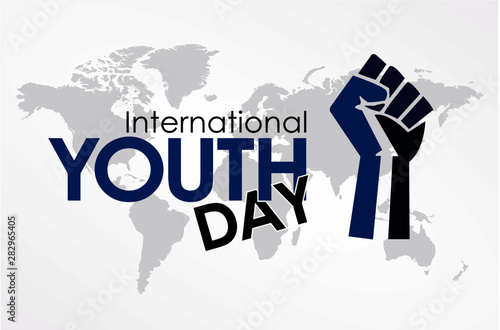 International Youth day banner poster vector design concept for flyer cover social media