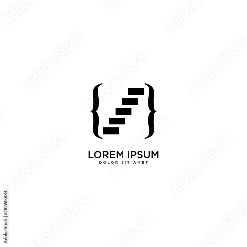 Stairs Code Design Vector, Stairs simple vector