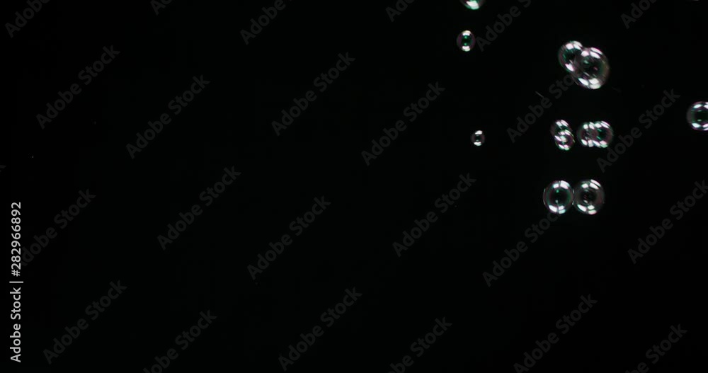 Soup bubbles isolated on black background Soup bubbles isolated on black background