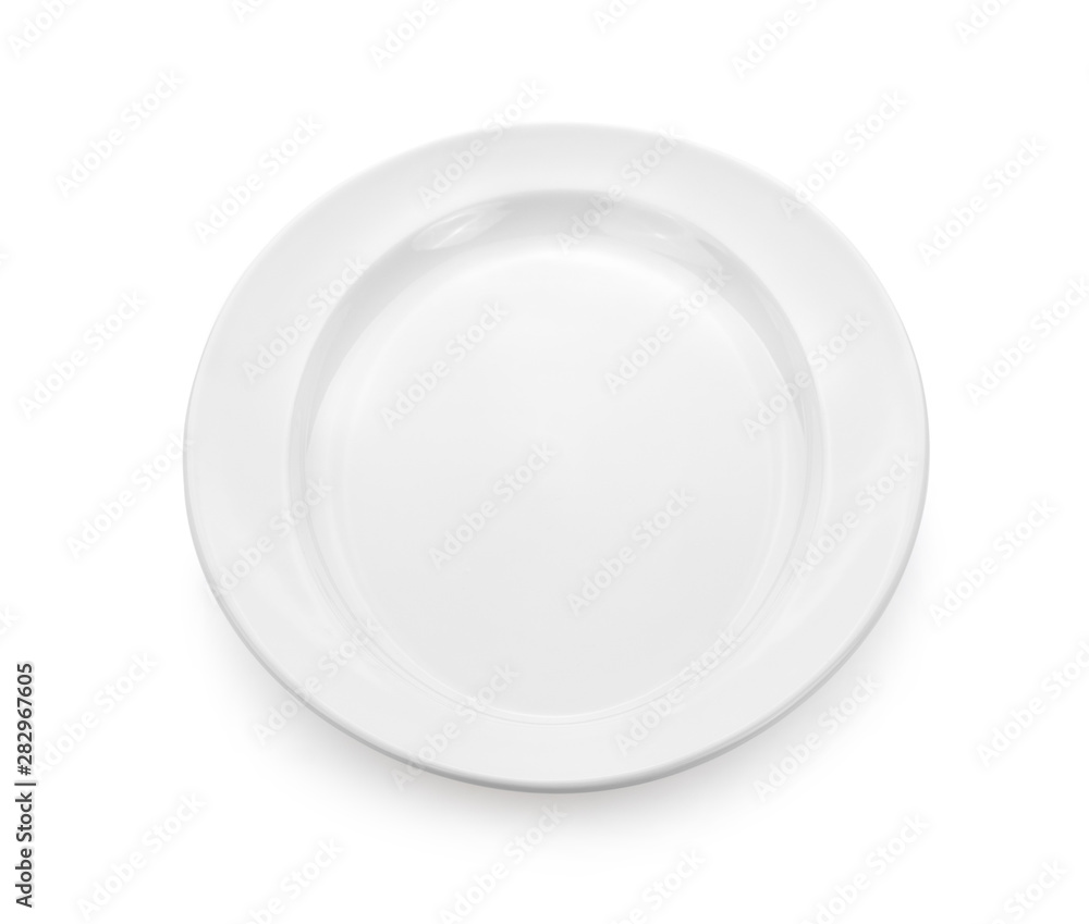 white plate ceramic on white background. white plate ceramic on white background.