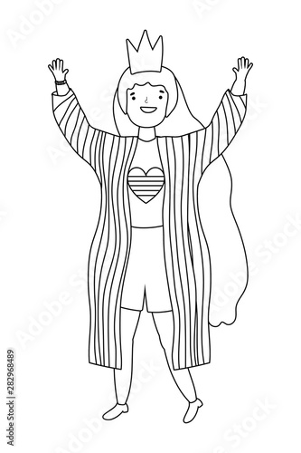 Woman supporting lgtbi march design vector illustration © Stockgiu