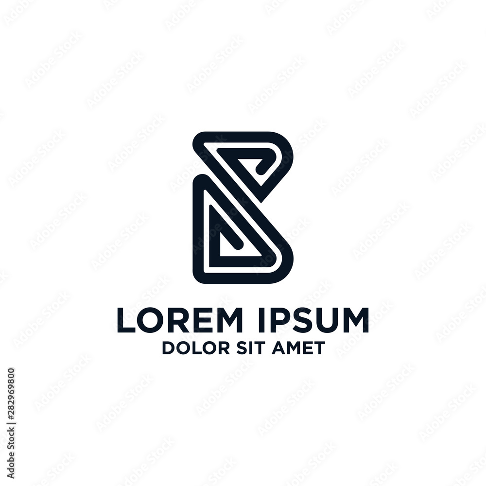 Monoline initial B logo design vector unique modern Monoline initial B logo design vector unique modern