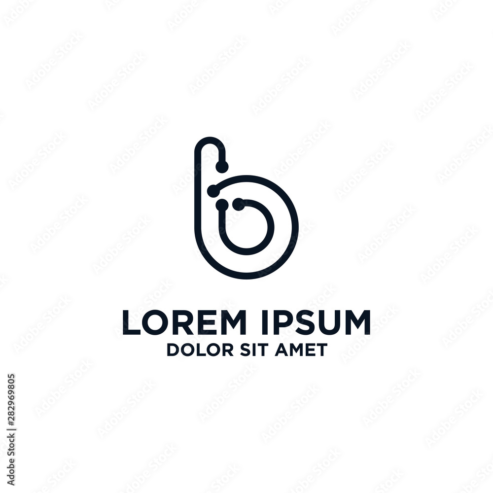 Monoline initial B logo design vector unique modern Monoline initial B logo design vector unique modern