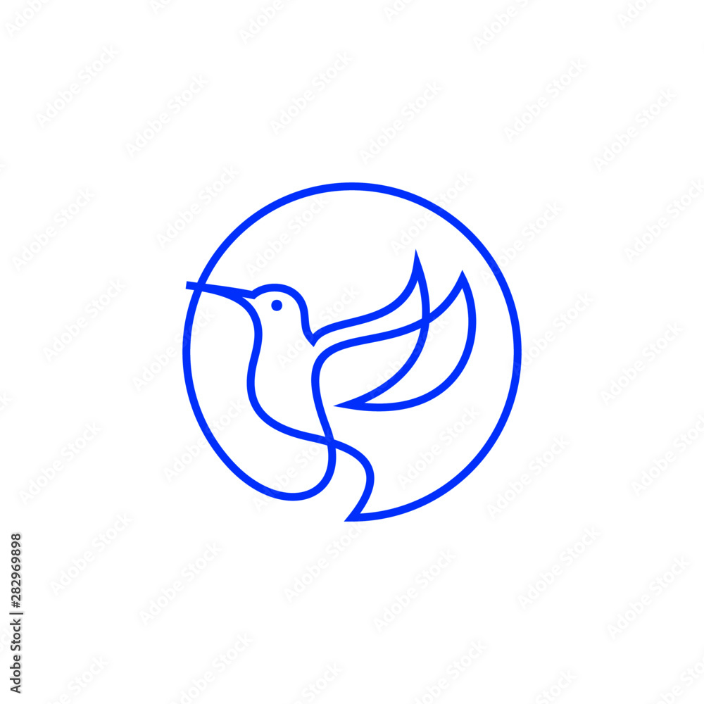 Hummingbird Logo Design Line Art Stock Vector Hummingbird Logo Design Line Art Stock Vector