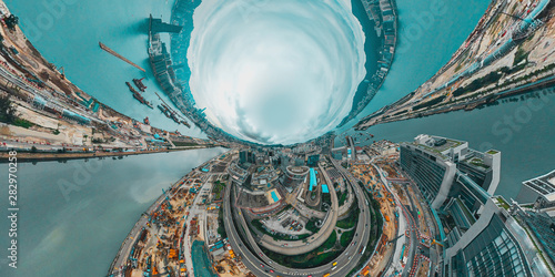 Photography Panorama Landscape of Hong Kong Cityscape