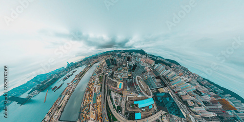 Photography Panorama Landscape of Hong Kong Cityscape
