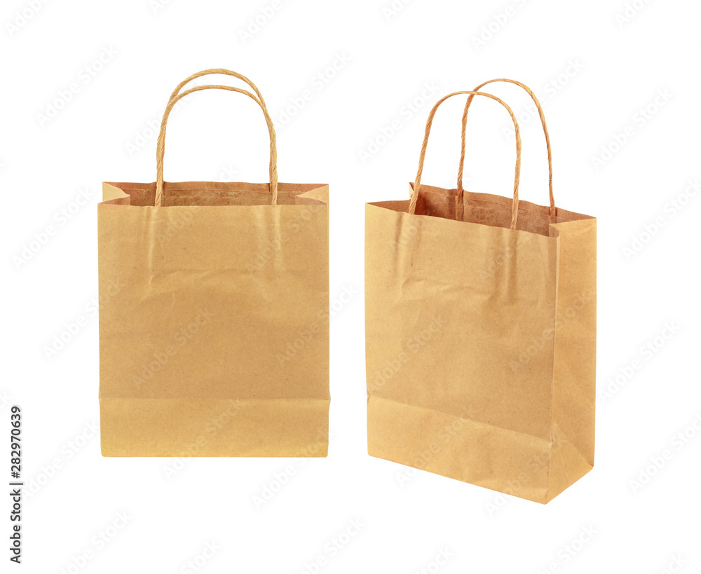 Paper bag isolated on white with clipping path Paper bag isolated on white with clipping path