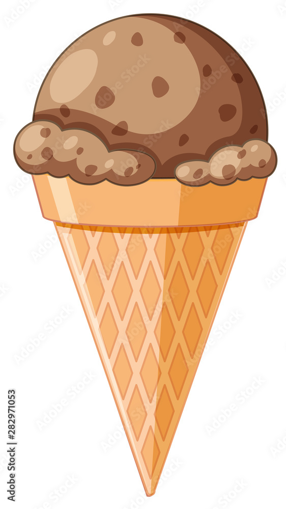 Ice cream cone with flavour isolated on white Ice cream cone with flavour isolated on white