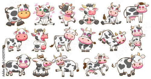 cow vector set graphic design