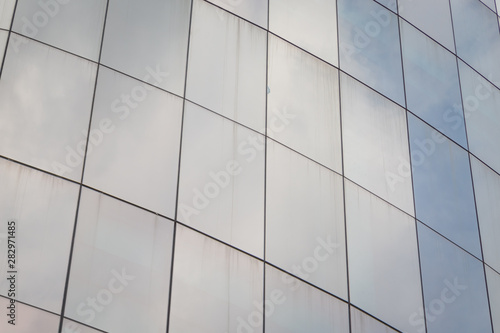 Blue glass of windows building