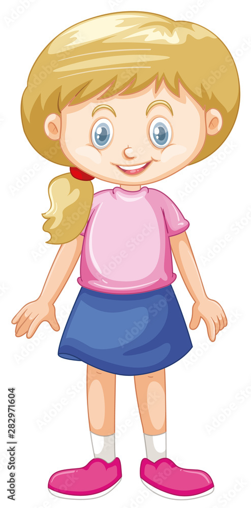Girl with happy smile on white background Girl with happy smile on white background