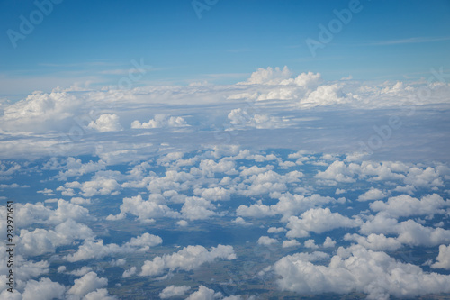 sky and clouds view from airplan