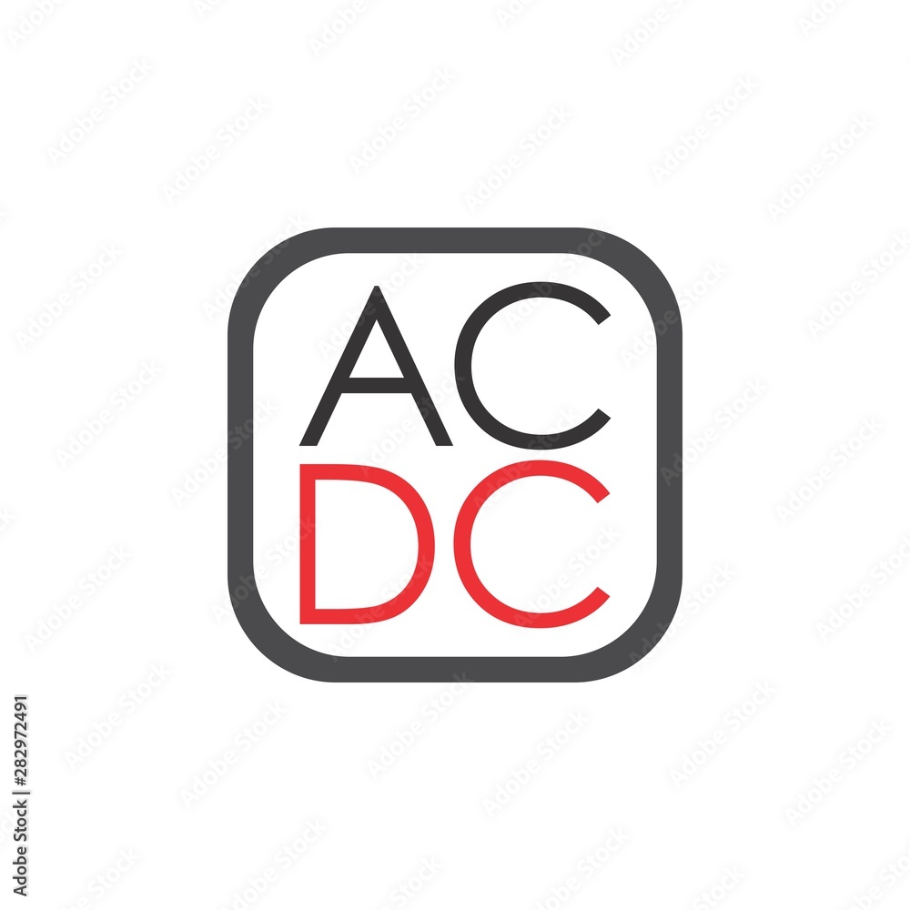 Square with Letter AC DC logo design vector Stock Vector | Adobe Stock