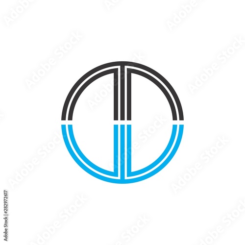 Circle with Letter MW logo design vector photo