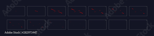 fire line explosion Animation. red Line Smoke animation. Sprite sheet for game or cartoon or animation