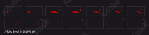 fire line effect. Fire explosion animation. Sprite sheet for game, cartoon or animation