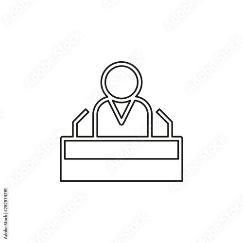 president speech icon public speaker character