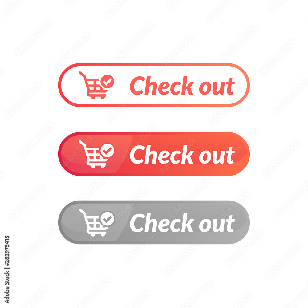 modern design of check out button. online shop icon material modern design of check out button. online shop icon material