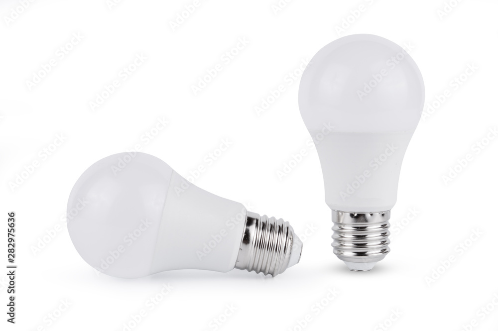 LED light bulb isolated on white background - obrazy, fototapety, plakaty 