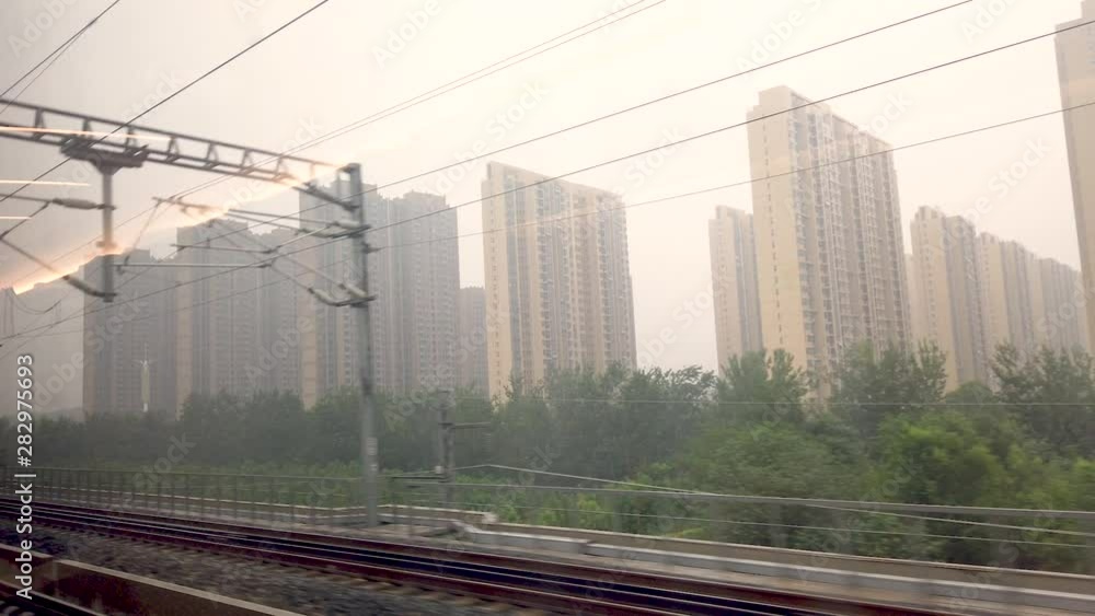 Giant Apartment building complex on China seen in a travel by train Giant Apartment building complex on China seen in a travel by train
