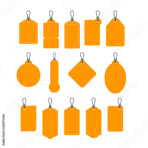 hanging tags vector collection. price tags design. label and sale tags for shopping promotions
