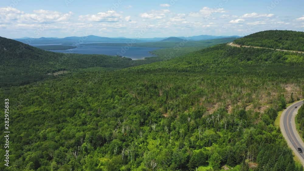 Aerial tilt reveal Western Maine outdoors Aerial tilt reveal Western Maine outdoors