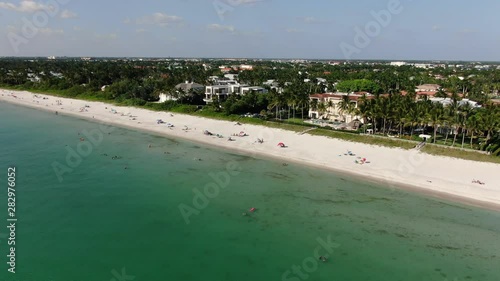 drone aerial of a sunny day at the beach photo